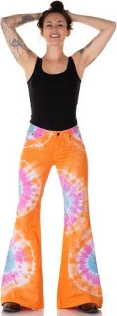 Comycom Schlaghose Damen Batik orange bunt