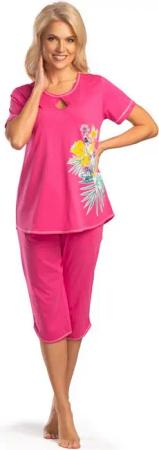 Consult-Tex Capri-Pyjama DF474 Damen Capri Bermuda Pyjama, Schlafanzug (Spar-Set, 1 Set) Oberteil mit gerundetem Saum