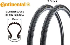 CONTINENTAL Fahrradreifen 2 Stück 28 Zoll Fahrrad Reifen SET Continental E Contact 37-622 ECO