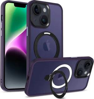 CoolGadget Handyhülle Hybrid Luxury Handy Case für iPhone 15 6,1 Zoll, Hülle Massiv Metallring aufklappbar Schutzhülle für Magsafe Zubehör