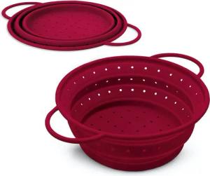 Coolinato Küchensieb Faltbares Sieb, Silikon, Platzsparendes Nudelsieb, Ø 16cm