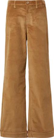 Cordhose mit Wide Leg und fixiertem Umschlag