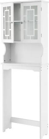 COSTWAY Badregal, Toilettenschrank mit Tür & 3 Regalen