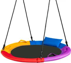 COSTWAY Einzelschaukel, (1-tlg), Nestschaukel, 100-160cm verstellbar, bis 150kg, für Indoor & Outdoor