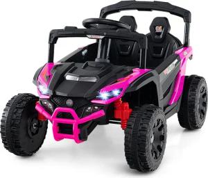 COSTWAY Elektro-Kinderauto, Belastbarkeit 30 kg, 12V Elektroauto, mit Fernbedienung, LED, Musik, Hupe