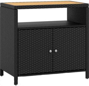 COSTWAY Garten-Geräteschrank, BxT: 90x53 cm, outdoor, Holz & Rattan, wetterfest, 90x53x66cm