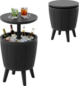 COSTWAY Gartentisch, höhenverstellbarer Kühltisch, 38L Cool Bar, Kühlbox