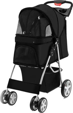 COSTWAY Hundebuggy Hundewagen, Tiertransportbox, mit Gitternetz, bis 15 kg