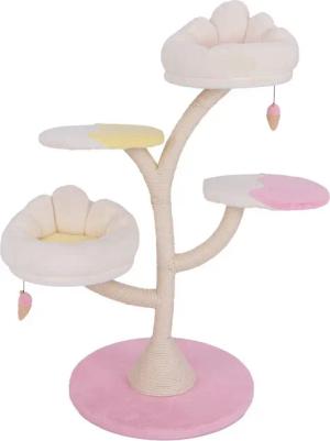 COSTWAY Kratzbaum, mit 2 Liegeflächen & 2 Plattformen & Spielball, 123cm hoch