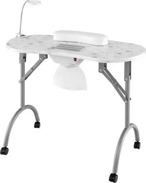 COSTWAY Maniküre-Pediküre-Set, Maniküretisch klappbar mit LED