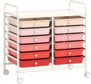 COSTWAY Rollcontainer, mit Schubladen Kunststoff, Rollwagen mit Rollen