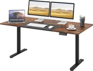 COSTWAY Schreibtisch, höhenverstellbar elektrisch, mit Memory-Funktion 140x70cm