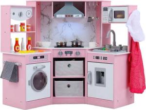 COSTWAY Spielküche, Kinderküche, Holzküche Eck, für Kinder