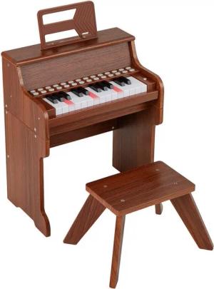 COSTWAY Spielzeug-Musikinstrument, 25-Tasten-Kinderklavier mit Hocker & Notenhalter