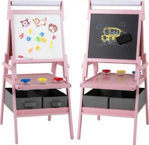 COSTWAY Standtafel, 3 in 1 Kinder magnetisch Kreidetafel doppelseitig