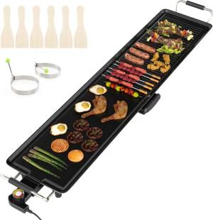 COSTWAY Warmhalteplatte, 1800W Elektrogrill mit Einstellbarer Temperatur, 90cm