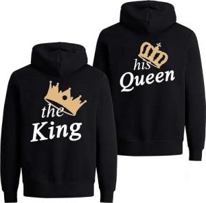 Couples Shop Kapuzenpullover The King & His Queen Hoodie Pullover für Paare mit modischem Print