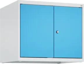 C+P Aufsatzschrank Classic PLUS, 2 Abteile, 500x600x500mm, 7035/5012 Verschluss Zylinderschloss