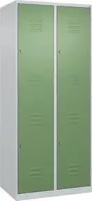 C+P Doppelstock-Spind Classic PLUS, 2 Abteile, 1850x800x500mm, 7035/6011 Verschluss Zylinderschloss