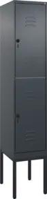 C+P Doppelstock-Spind Classic PLUS, Gestell, 1 Abteil, 2120x400x500mm, 7016/7016 Verschluss Sicherheits-Drehriegel Front RAL 7016 Anthrazitgrau