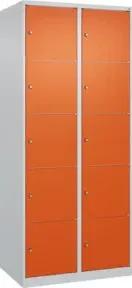 C+P Schließfachschrank Classic PLUS, 2 Abteile, 1850x800x500mm, 7035/2004 Innenhöhe Gefach oben (oberes 365 mm Front RAL 2004 Reinorange