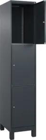 C+P Schließfachschrank Classic PLUS, Füße, 1 Abteil, 1950x400x500mm, 7016/7016 Innenhöhe Gefach oben (oberes 599 mm Front RAL 7016 Anthrazitgrau