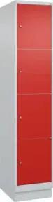 C+P Schließfachschrank Classic PLUS, Sockel, 1 Abteil, 1950x400x500mm, 7035/3020 Innenhöhe Gefach oben (oberes 453 mm Front RAL 3020 Verkehrsrot