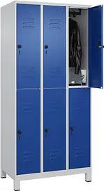 CP Spind Classic Plus enzianblau, lichtgrau 080310-30 S10003, 6 Schließfächer 90,0 x 50,0 x 195,0 cm
