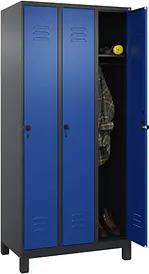 CP Spind Classic Plus enzianblau, schwarzgrau 080010-30 S10058, 3 Schließfächer 90,0 x 50,0 x 195,0 cm