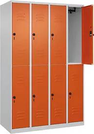 CP Spind Classic Plus reinorange, lichtgrau 080300-40 S10000, 8 Schließfächer 120,0 x 50,0 x 185,0 cm