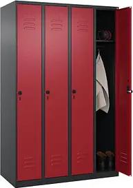 CP Spind Classic Plus rubinrot, schwarzgrau 080000-40 S10058, 4 Schließfächer 120,0 x 50,0 x 185,0 cm