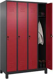 CP Spind Classic Plus rubinrot, schwarzgrau 080010-40 S10062, 4 Schließfächer 120,0 x 50,0 x 195,0 cm