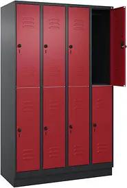 CP Spind Classic PLUS rubinrot, schwarzgrau 080320-40 S10122, 8 Schließfächer 120,0 x 50,0 x 195,0 cm