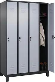 CP Spind Classic Plus schwarzgrau, weißaluminium 080010-40 S10072, 4 Schließfächer 120,0 x 50,0 x 195,0 cm