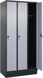 CP Spind Classic PLUS schwarzgrau, weißaluminium 080020-30 S10090, 3 Schließfächer 90,0 x 50,0 x 195,0 cm