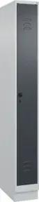 C+P Spind Classic PLUS, Sockel, 1 Abteil, 1950x250x500mm, 7035/7016 Verschluss Sicherheits-Drehriegel 3 Garderobenhaken