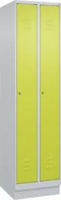 C+P Spind Classic PLUS, Sockel, 2 Abteile, 1950x500x500mm, 7035/0024 Verschluss Zylinderschloss 3 Garderobenhaken