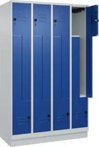 C+P Z-Spind, Classic PLUS, Sockel, 8 Fächer, 1950x1200x500mm, 7035/5010 Verschluss Sicherheits-Drehriegel