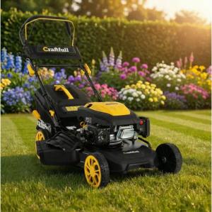 Craftfull Benzinrasenmäher CR-196-30E - 6 PS, 4,4 kW Rasenmäher mit Benzin & Elektrostarter, (Benzinrasenmäher)
