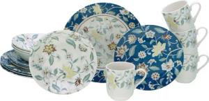 CreaTable Kombiservice Odessa, Kombi-Service 16-tlg (16-tlg), 4 Personen, Steingut, Blumendekor