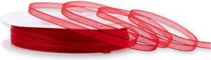 Creativery Organzaband, Organzaband 3mm x 50m Rolle Rot