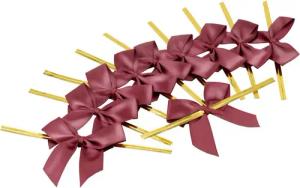 Creativery Streudeko, Satinschleifen 5cm mit entfernbarem Draht 10 Stück Beere