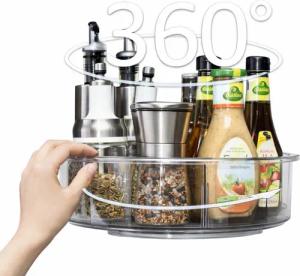 Creliv Gewürzregal Drehteller/Lazy Susan drehbar, Gewürzkarussell 30 cm für Küche, 360° Drehbar