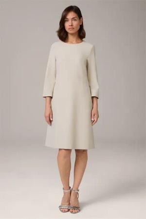 Crêpe-Shift-Kleid in Beige