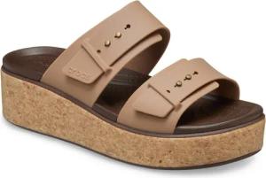 Crocs Brooklyn Cork Buckle Keilpantolette, Keilsandale, Plateausandale mit LiteRide™ Schaumfußbett