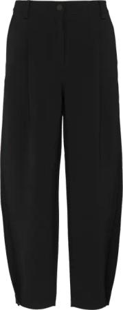 Cropped Hose mit Barrel Leg und Saum-Detail