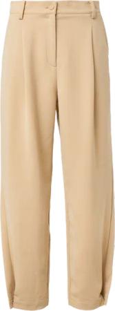 Cropped Hose mit Barrel Leg und Saum-Detail