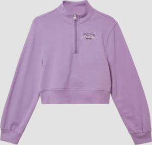 Cropped-Sweatshirt mit Stehkragen und Reißverschluss