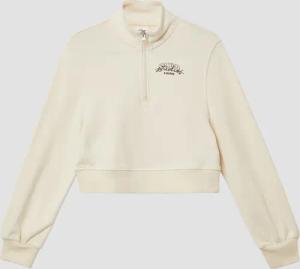 Cropped-Sweatshirt mit Stehkragen und Reißverschluss