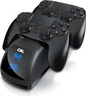 CSL Controller-Ladestation (800 mA, Dual Ladegerät für 2x PS4 Gamepads - PS4 Controller Stand Charger)